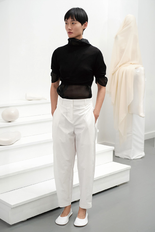 25早春 KNOTTED COLLAR TOP 立领短袖