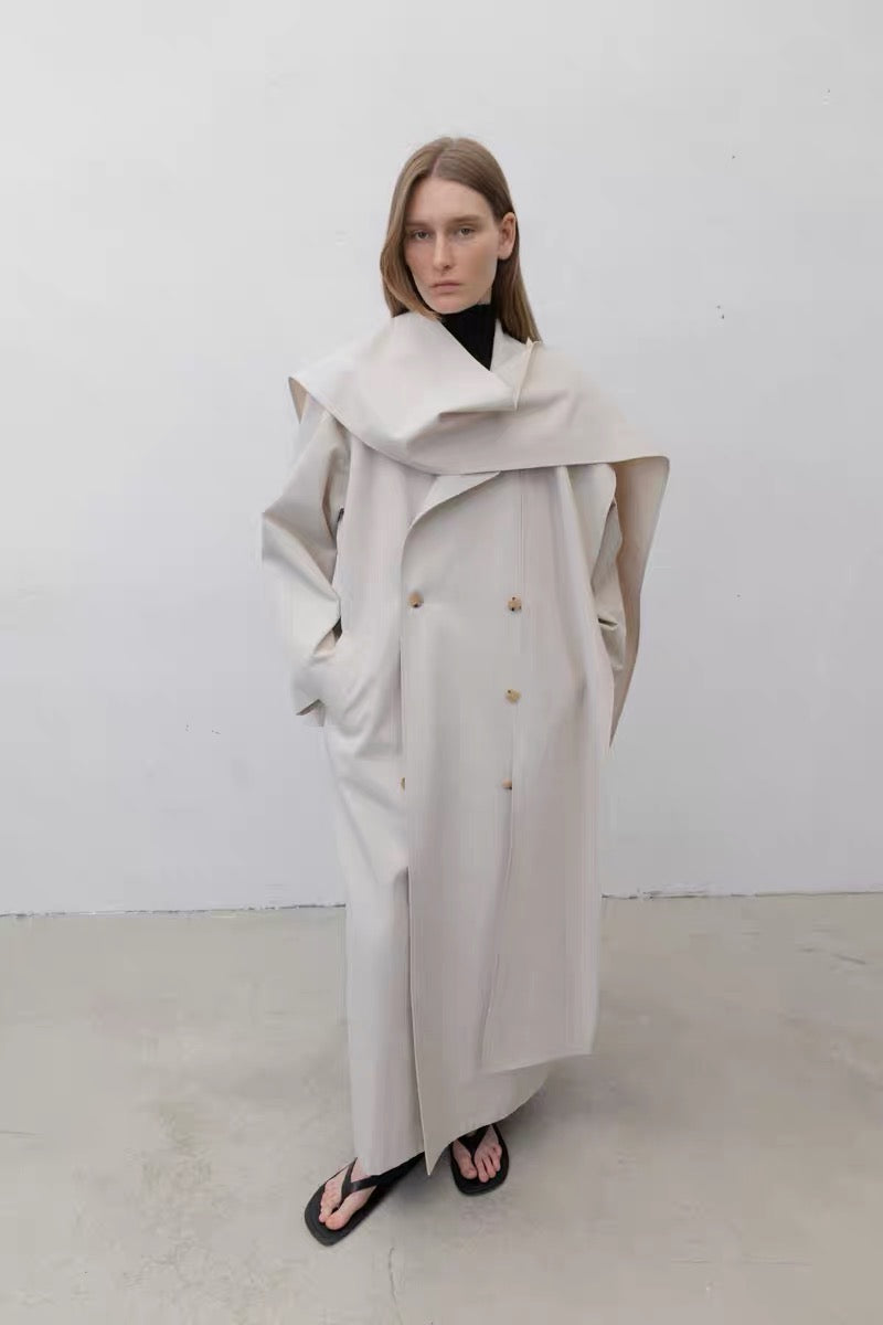 24早春MUFFLER LAYERED COAT围巾风衣