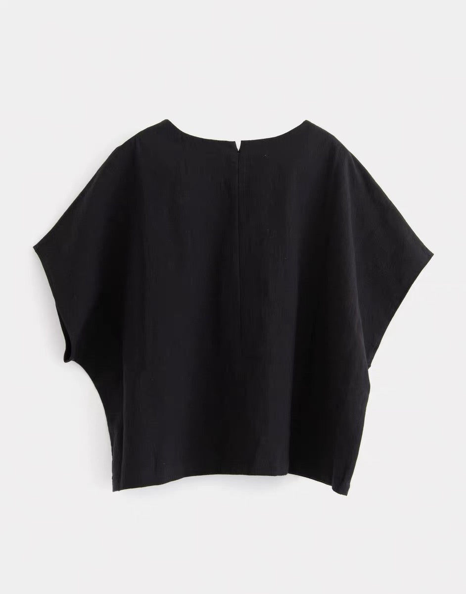 25春夏 Cotton flax poplin folk top