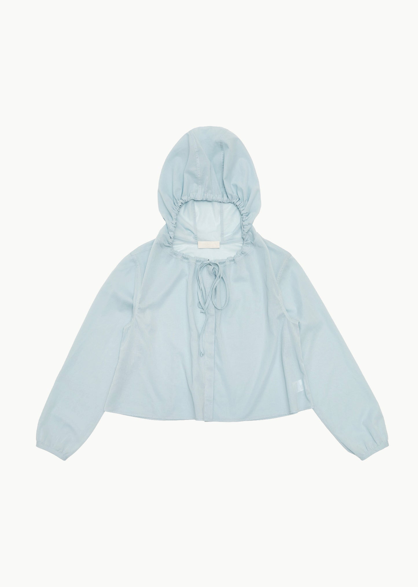 24早春 SHEER SHIRRING HOODED BLOUSE