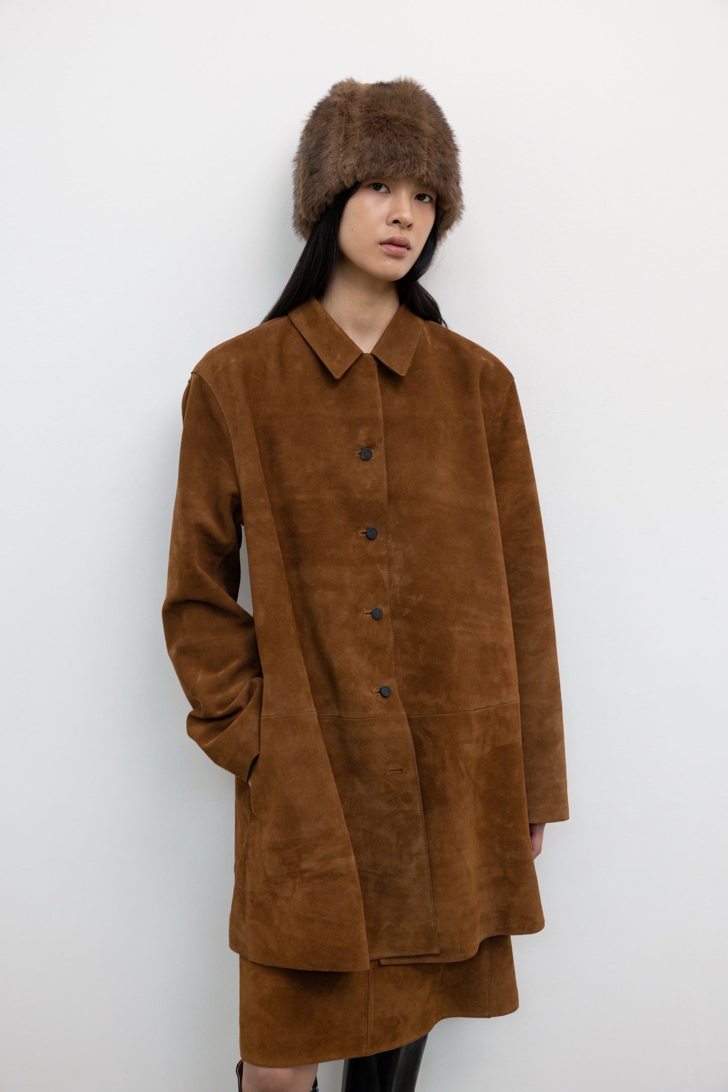 25早秋 SUEDE LONG COAT 皮衣