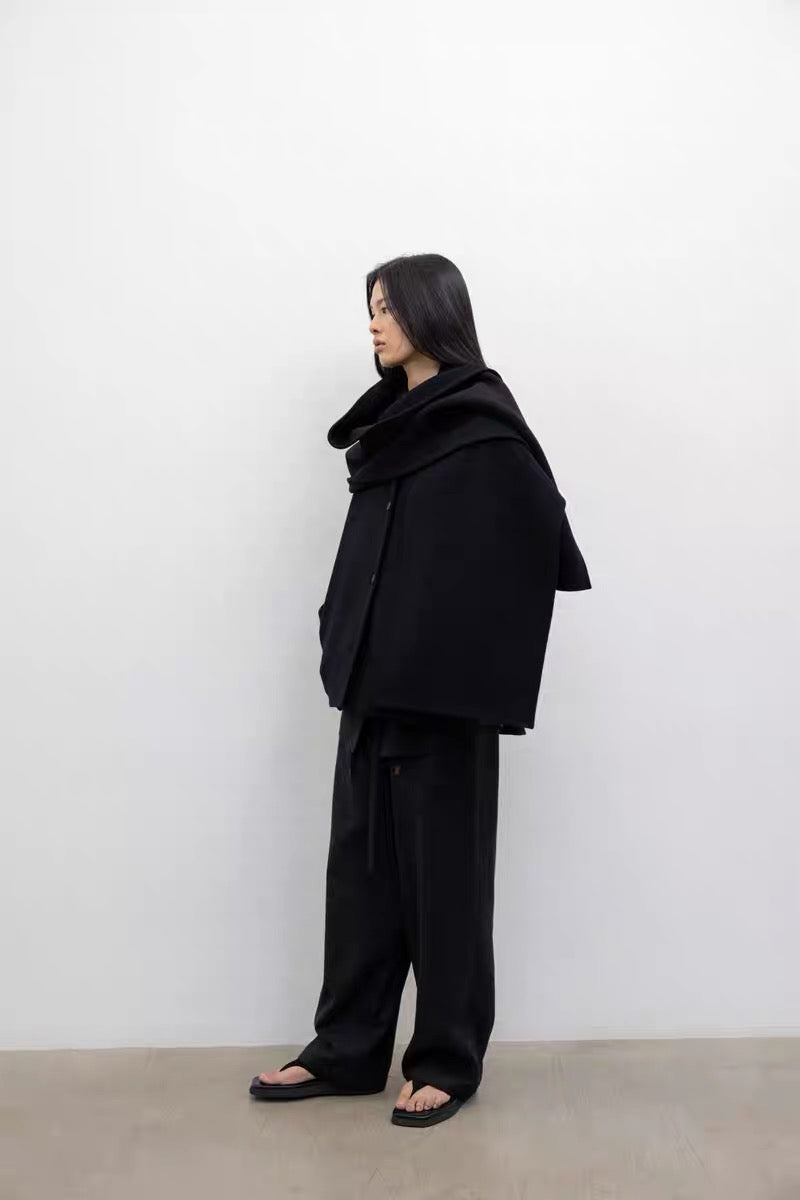 25秋冬 WOOL HANDMADE 围巾短大衣