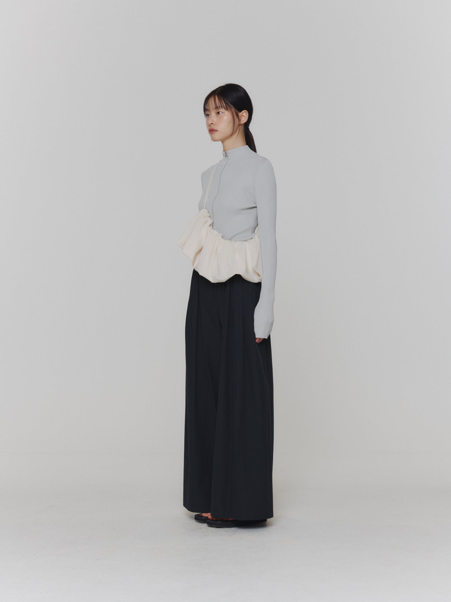 24早春 SHIRRING BANDING PANTS阔腿裤