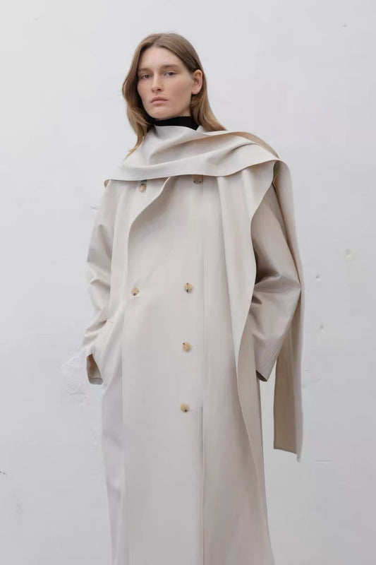 24早春MUFFLER LAYERED COAT围巾风衣