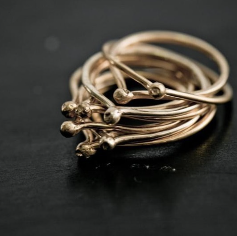 SEED RING 镀金素圈 单只