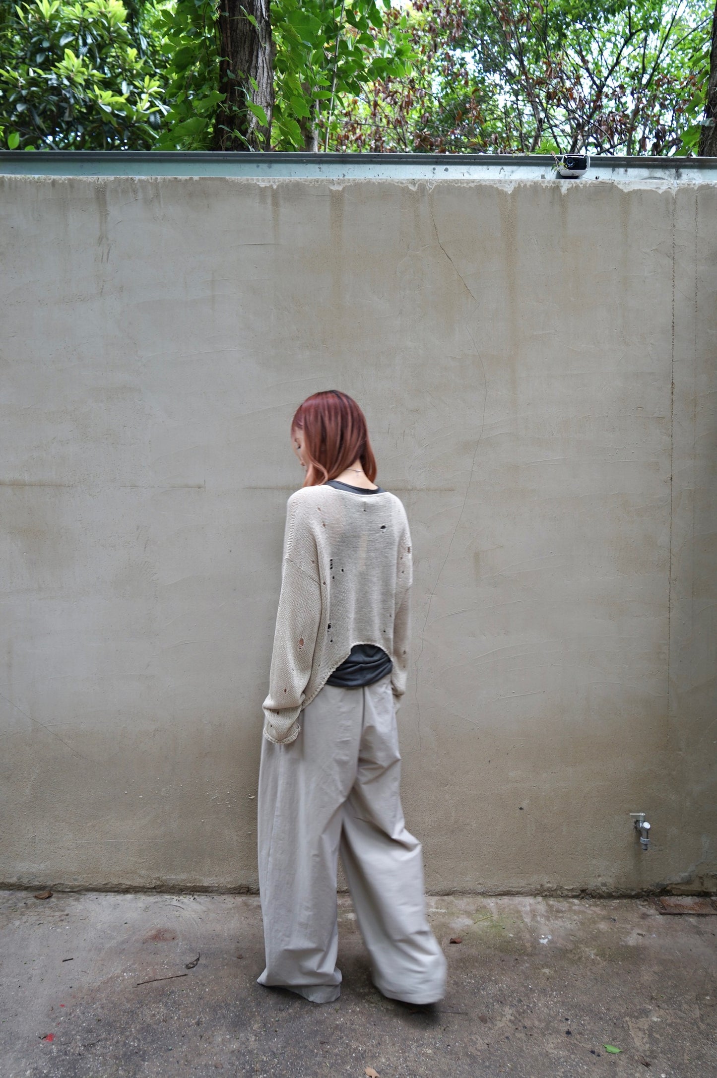 25春夏 和纸棉破洞钩针弧形慵懒上衣