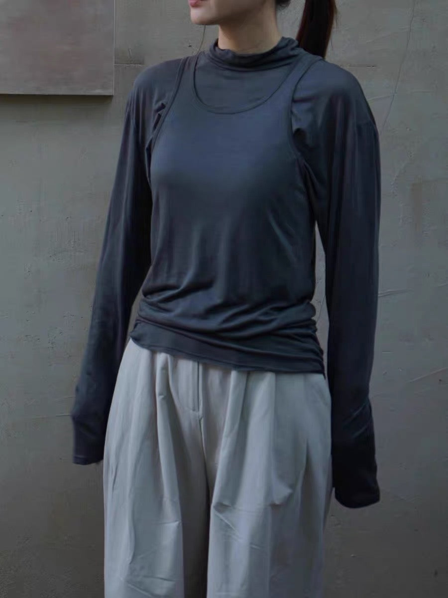 25秋冬 天丝羊毛高领长袖打底