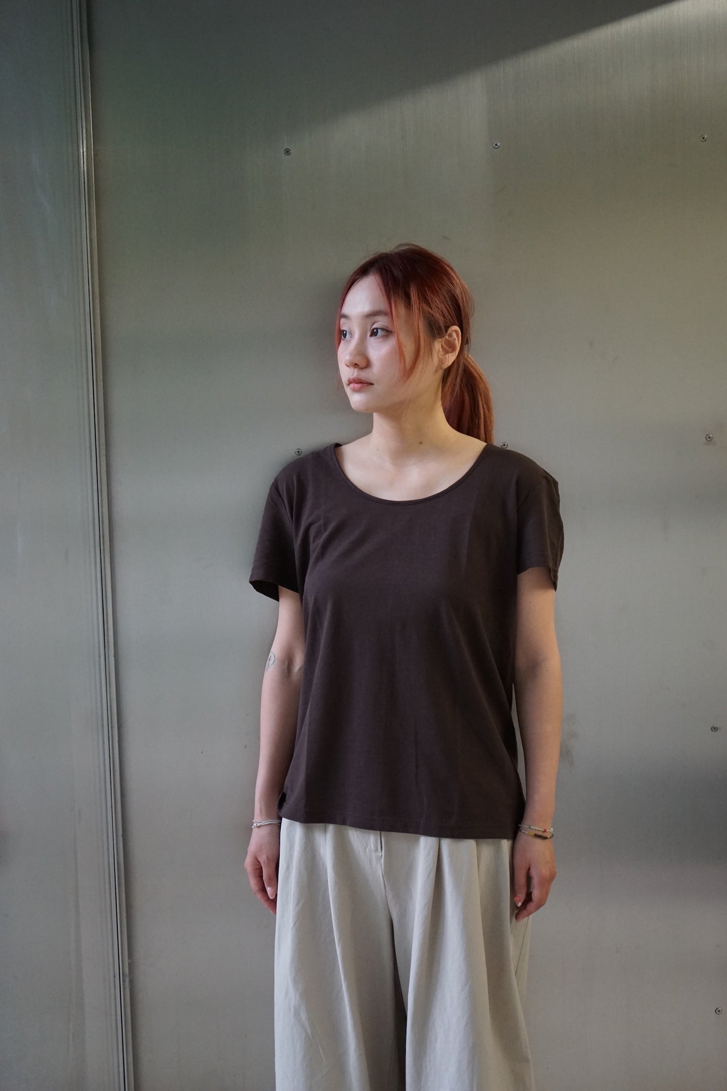 25春夏 纯棉透气显瘦百搭大圆领T恤