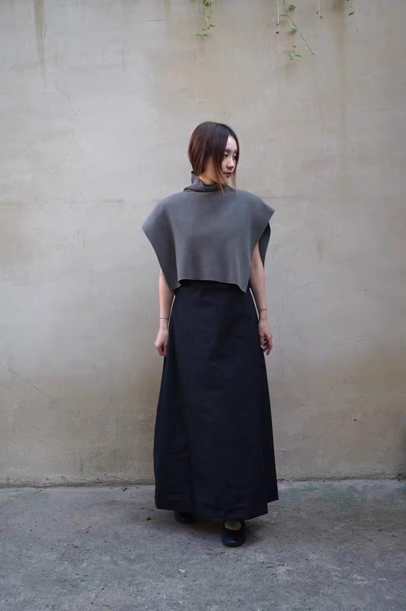 25秋冬 纯羊毛坑条纹高领围脖披肩