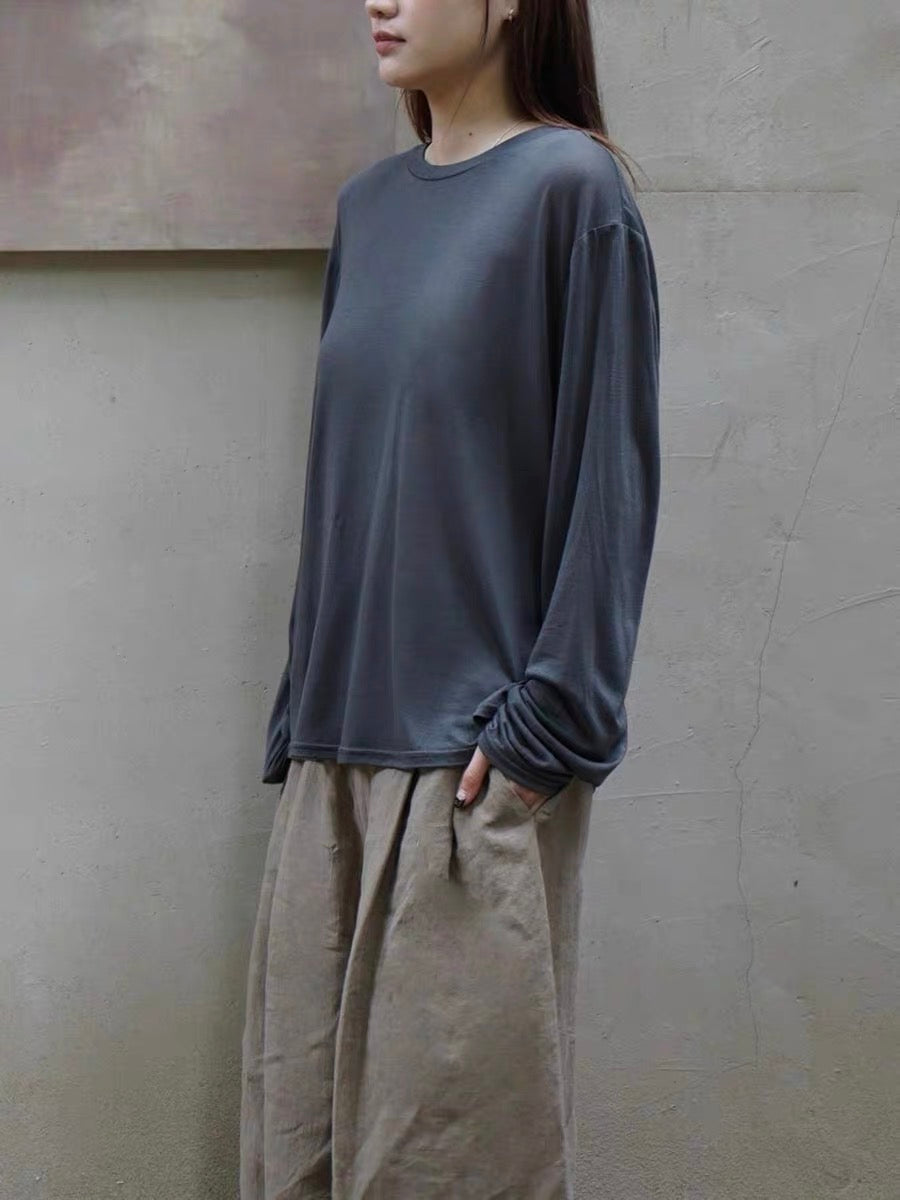 25秋冬 天丝羊毛圆领长袖打底