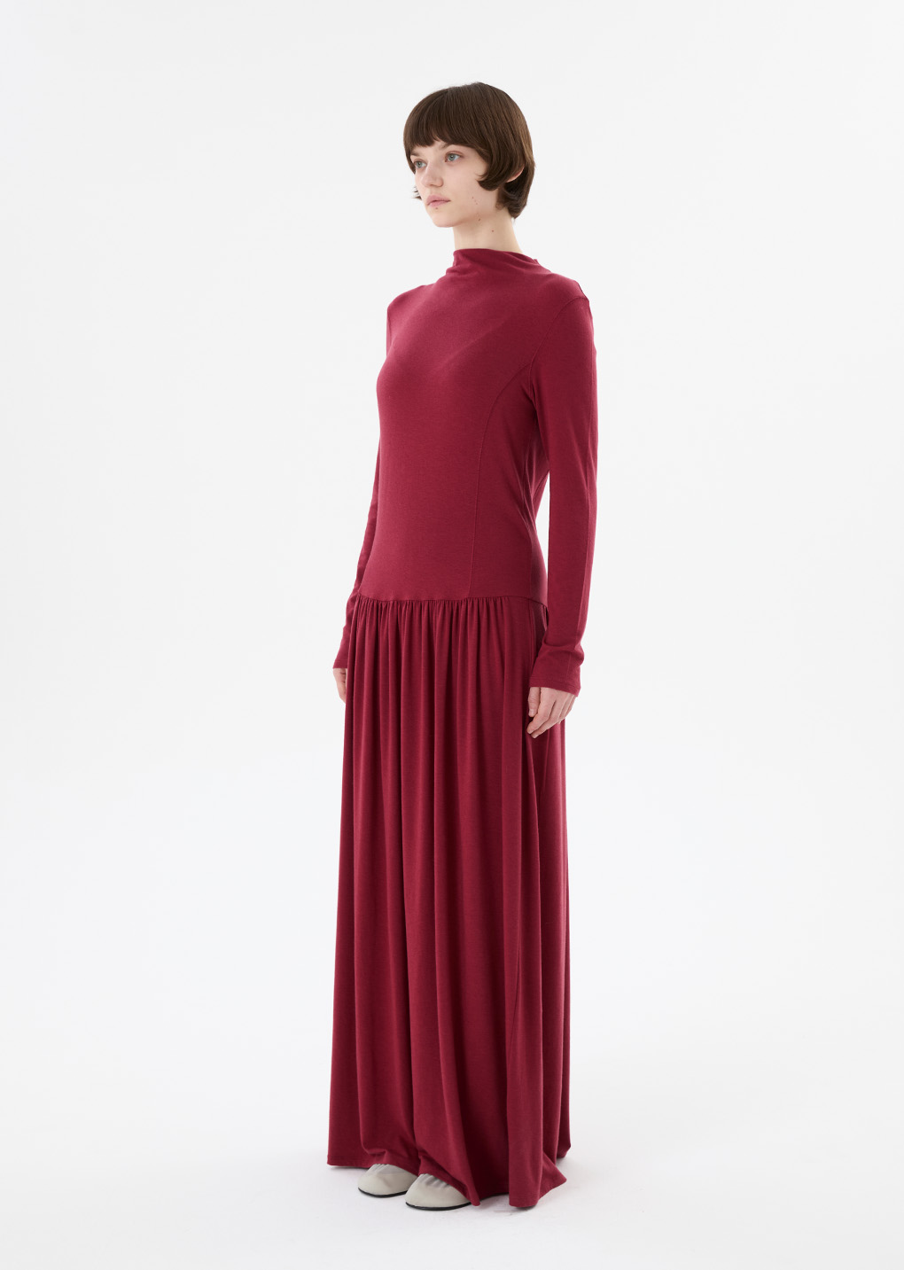 25早秋 MOCK NECK JERSEY DRESS