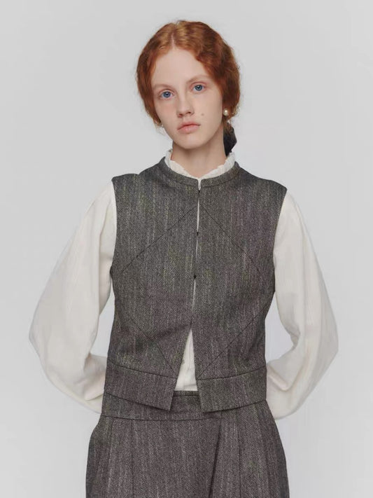 24早秋 WOOL TWEED MOTIVE VEST 背心马甲