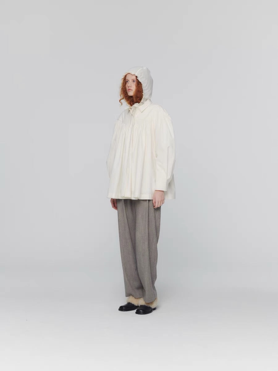 24早秋 FRILL HOODED SHIRTS 连帽衬衫