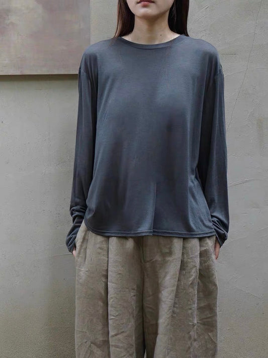 25秋冬 天丝羊毛圆领长袖打底