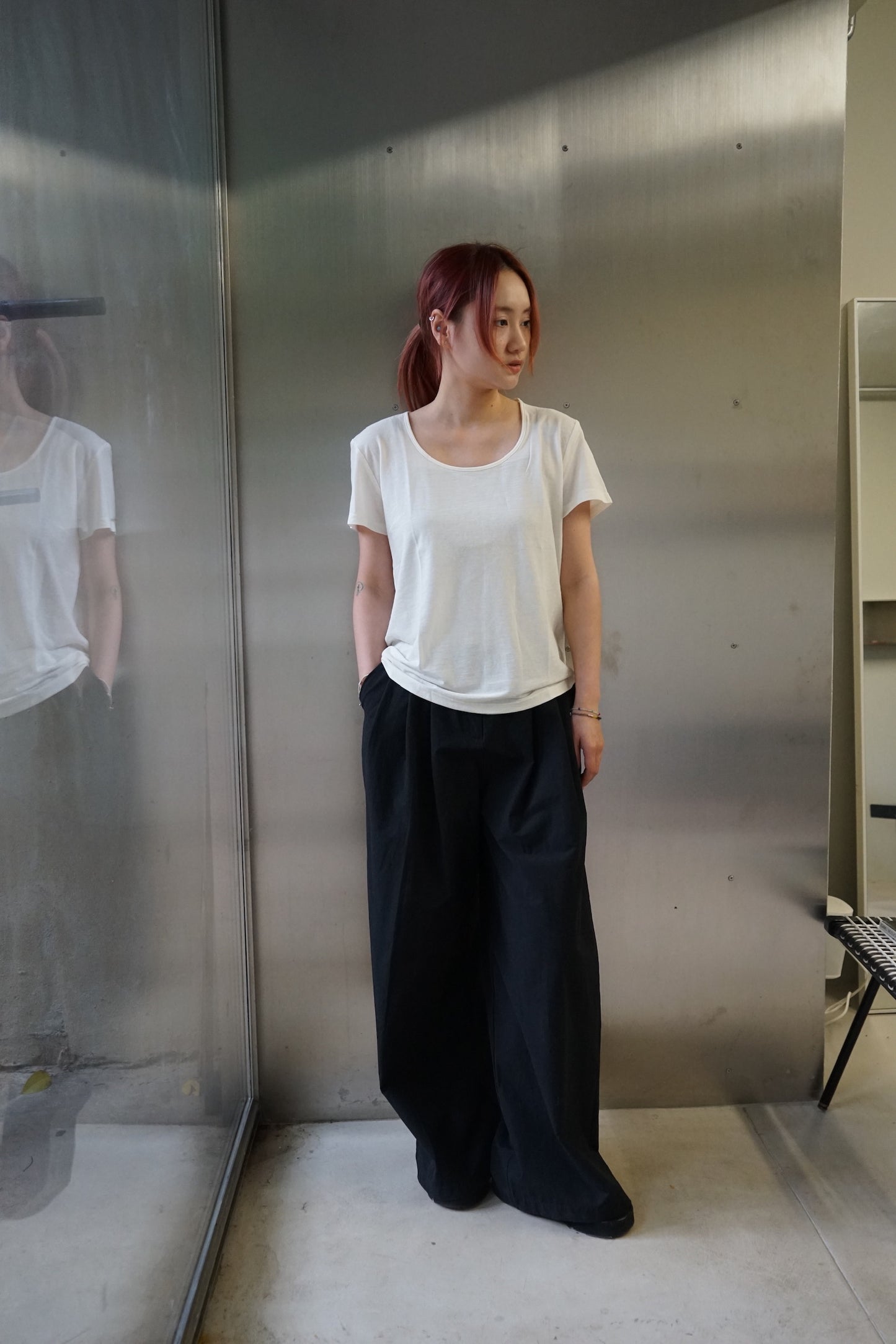 25春夏 纯棉透气显瘦百搭大圆领T恤