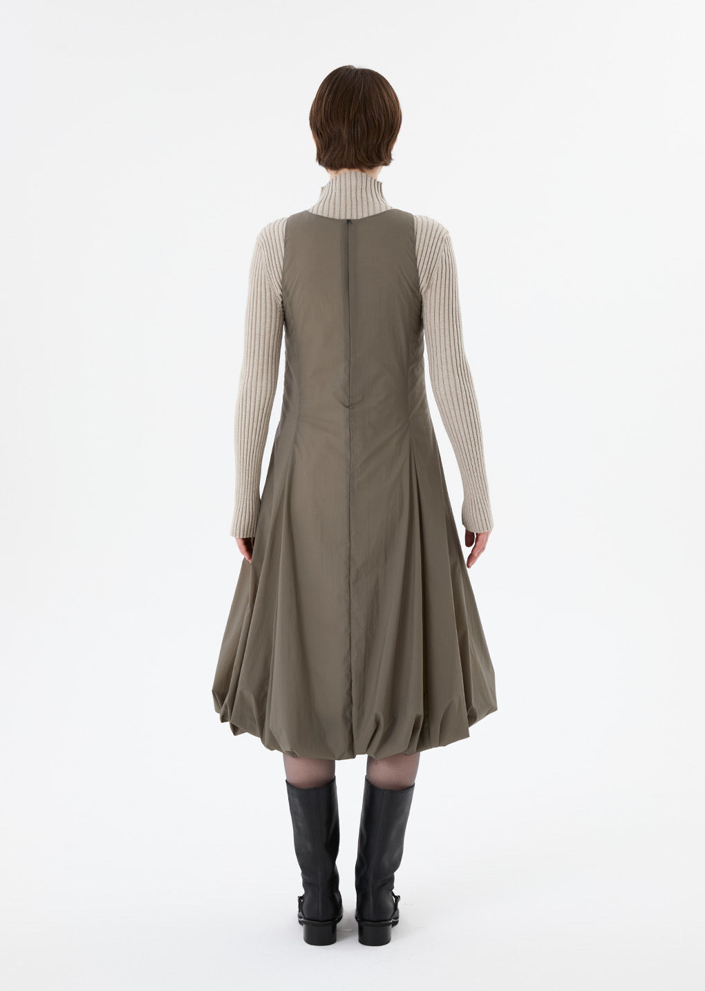 25早秋 SHEER PADDED VOLUME DRESS