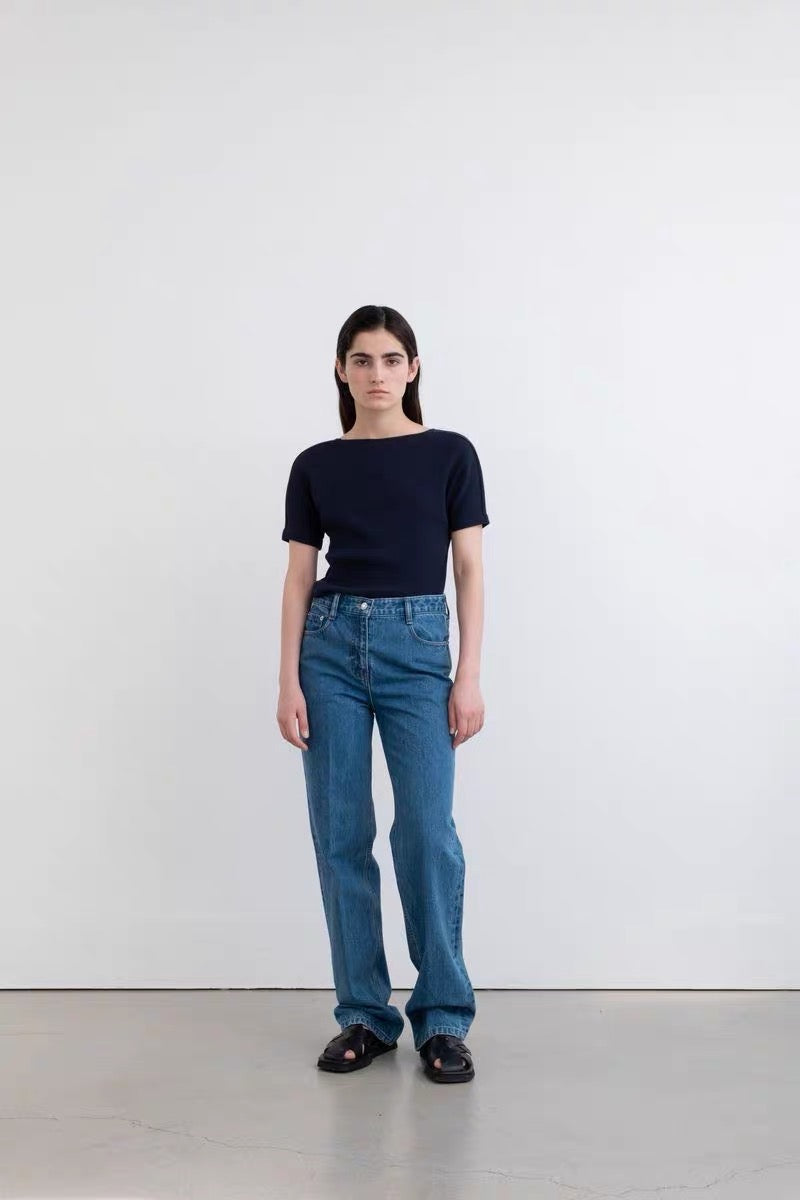 24早春 BACK SCOOP NECK T SHIRT