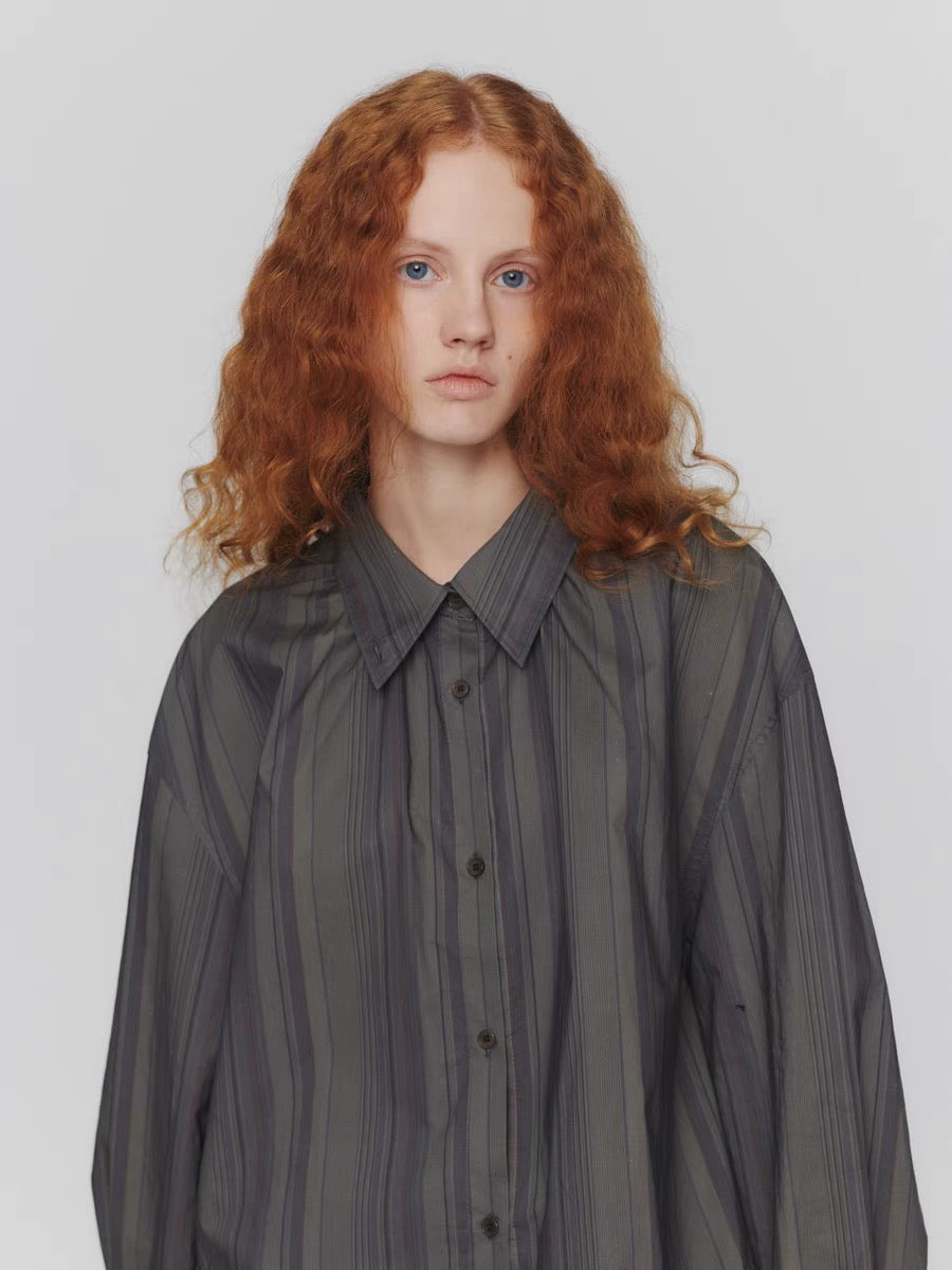 24早秋 NECK SHIRRING OVERSIZED SHIRTS