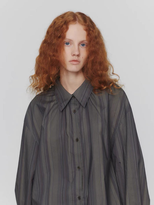 24早秋 NECK SHIRRING OVERSIZED SHIRTS