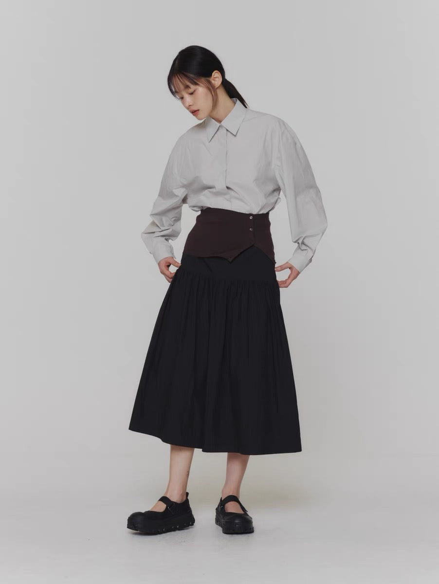 24早春 SHIRRING FLARE PANTS裙裤