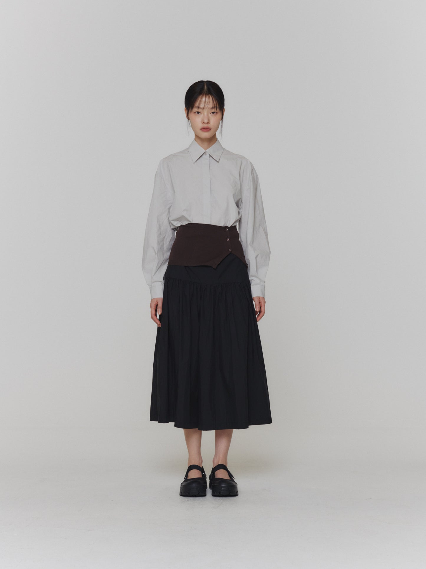 24早春 SHIRRING FLARE PANTS裙裤