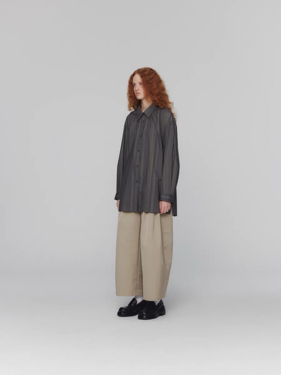 24早秋 NECK SHIRRING OVERSIZED SHIRTS