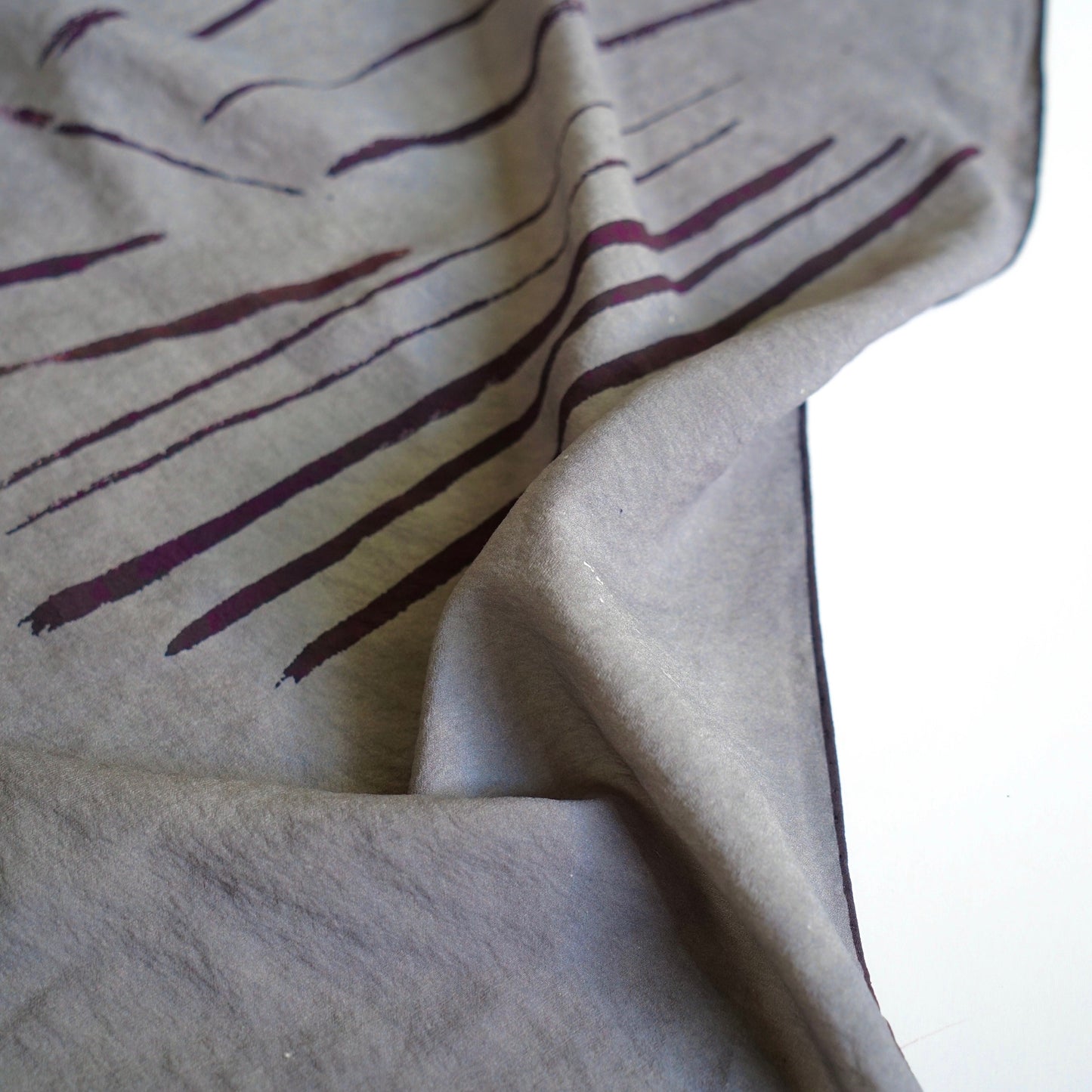 真丝不规则条纹法式包头巾方巾