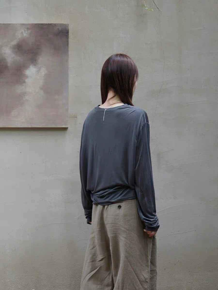 25秋冬 天丝羊毛圆领长袖打底