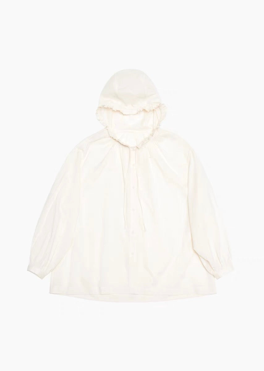24早秋 FRILL HOODED SHIRTS 连帽衬衫