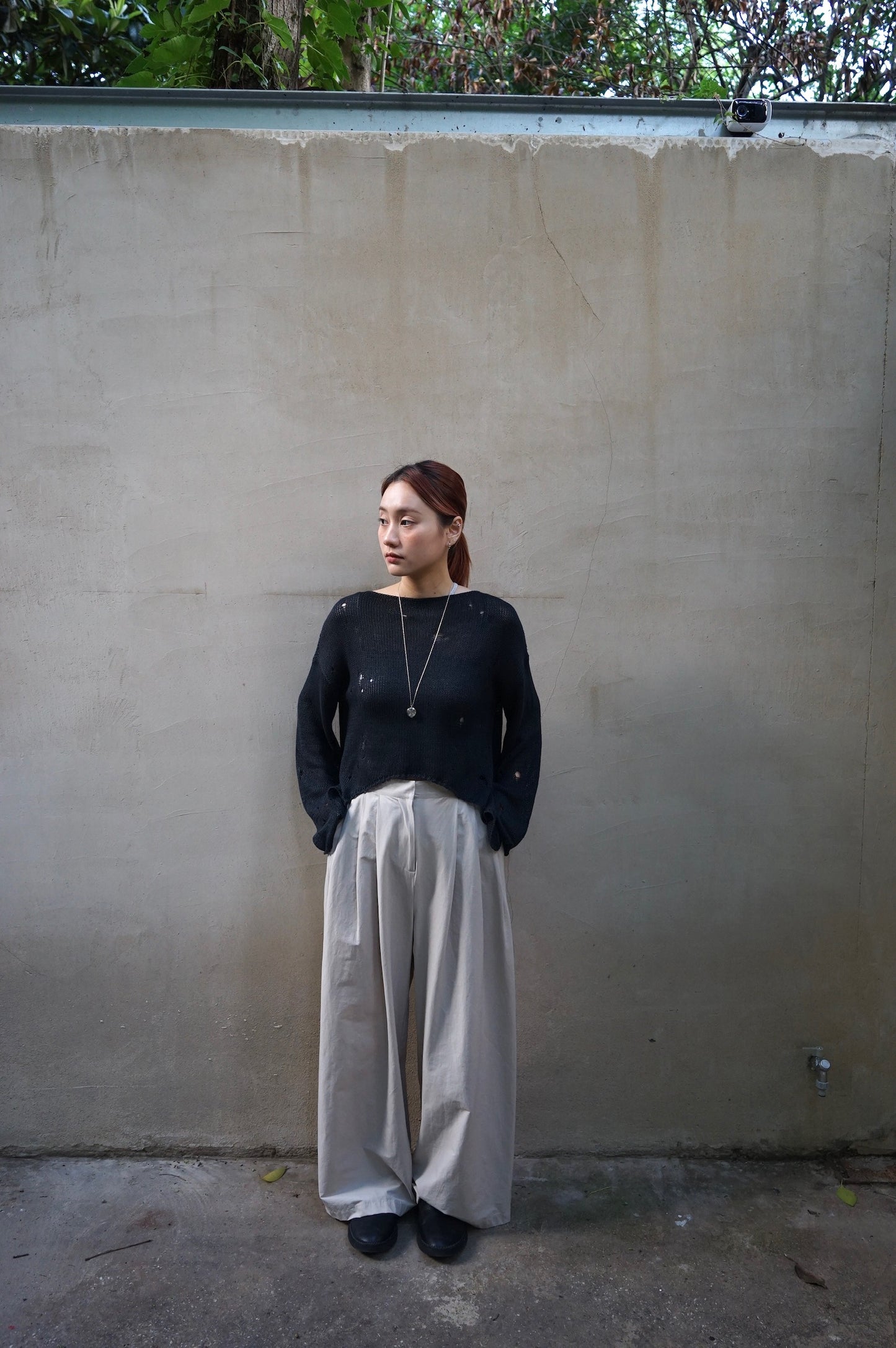 25春夏 和纸棉破洞钩针弧形慵懒上衣