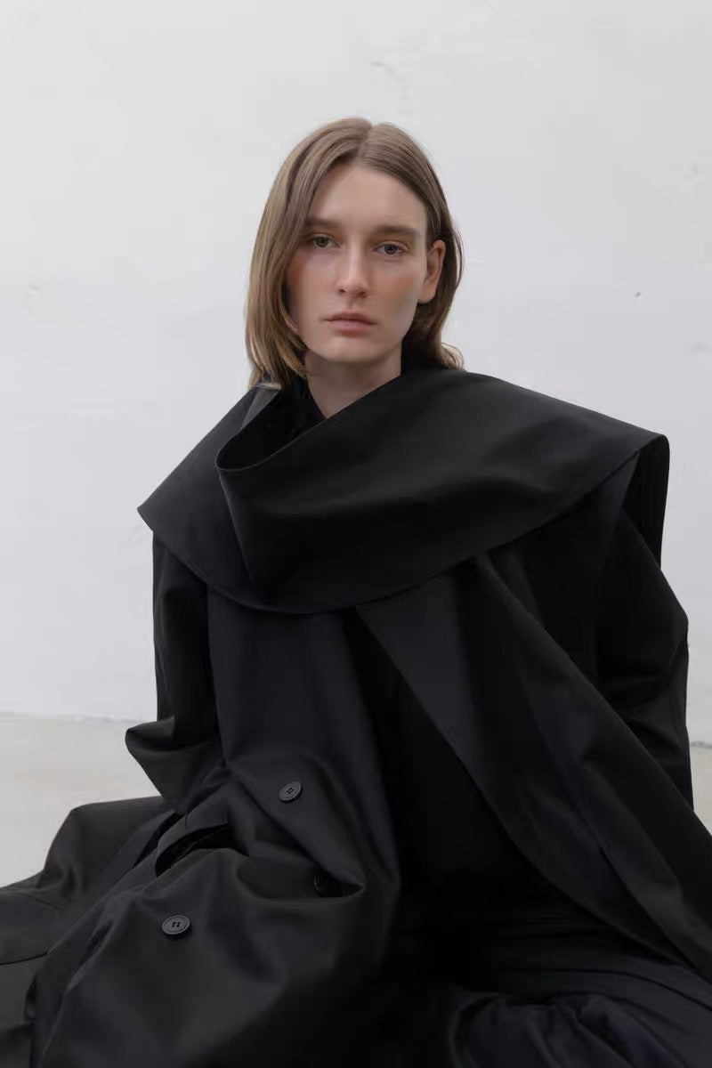 24早春MUFFLER LAYERED COAT围巾风衣