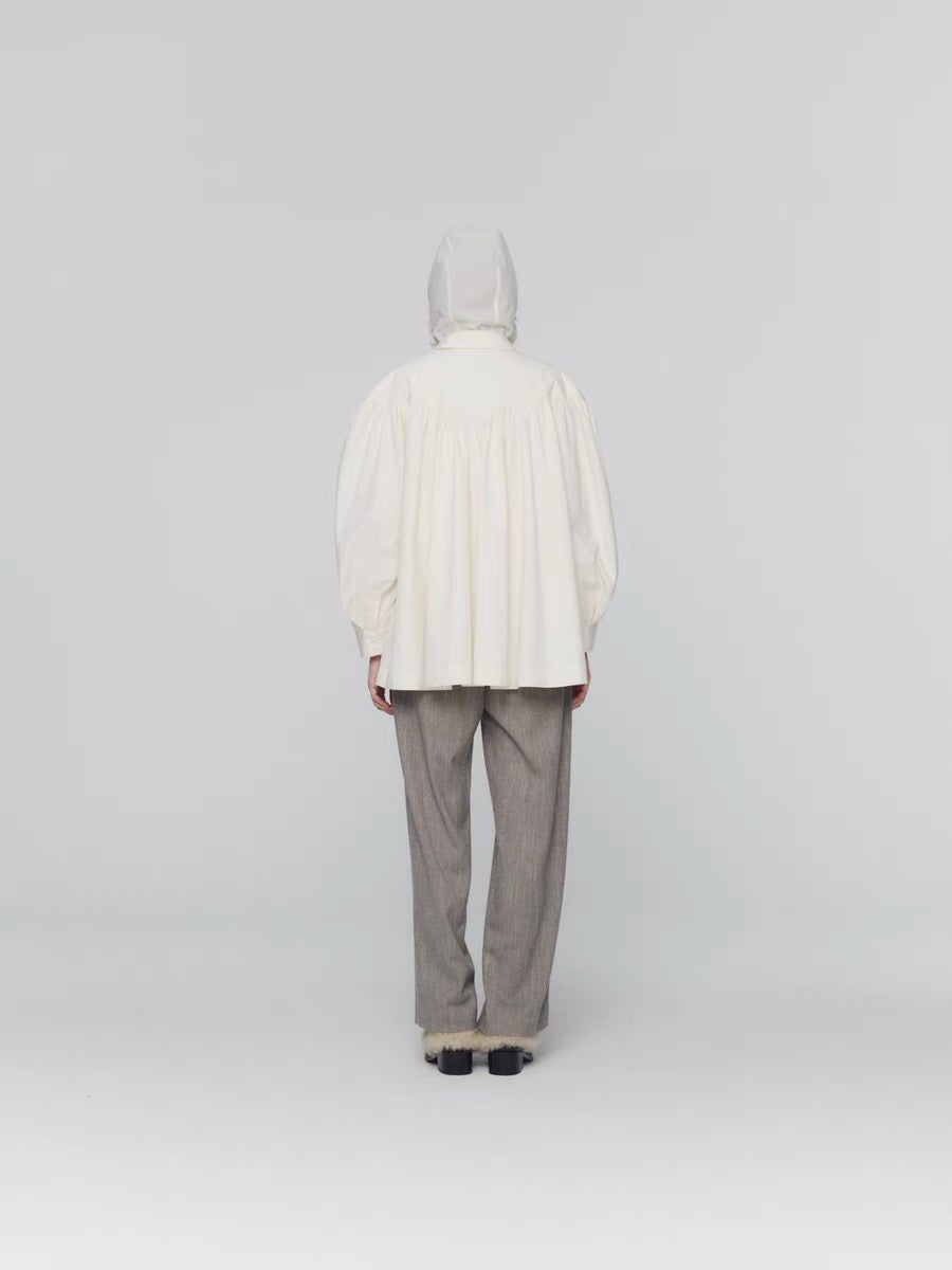 24早秋 FRILL HOODED SHIRTS 连帽衬衫