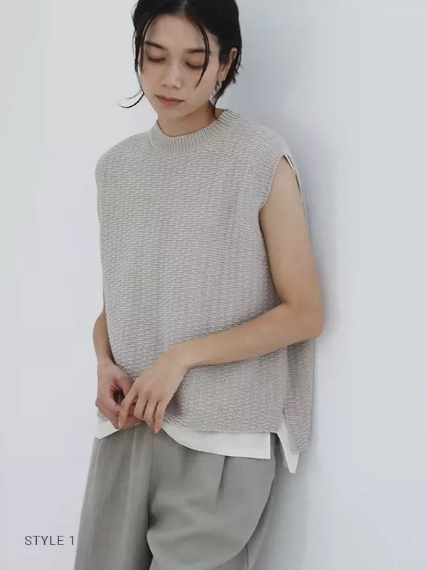 26春夏 cotton linen vest