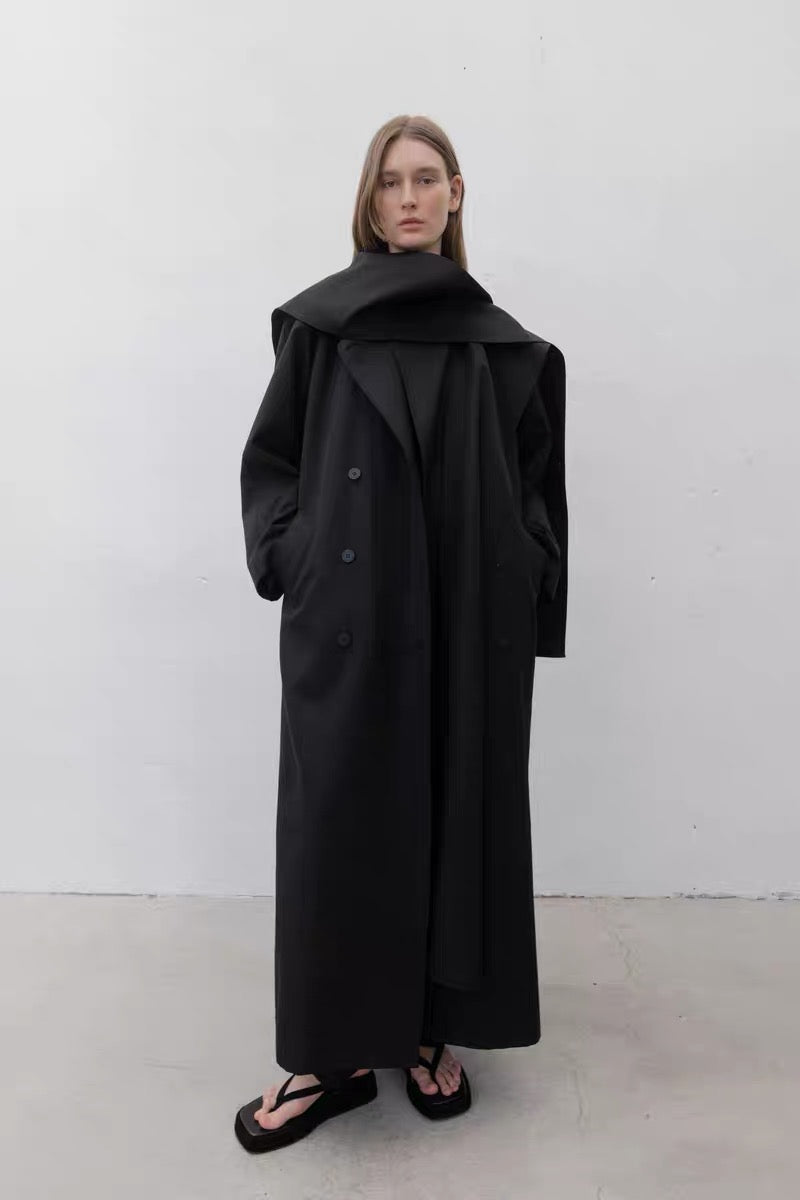 24早春MUFFLER LAYERED COAT围巾风衣