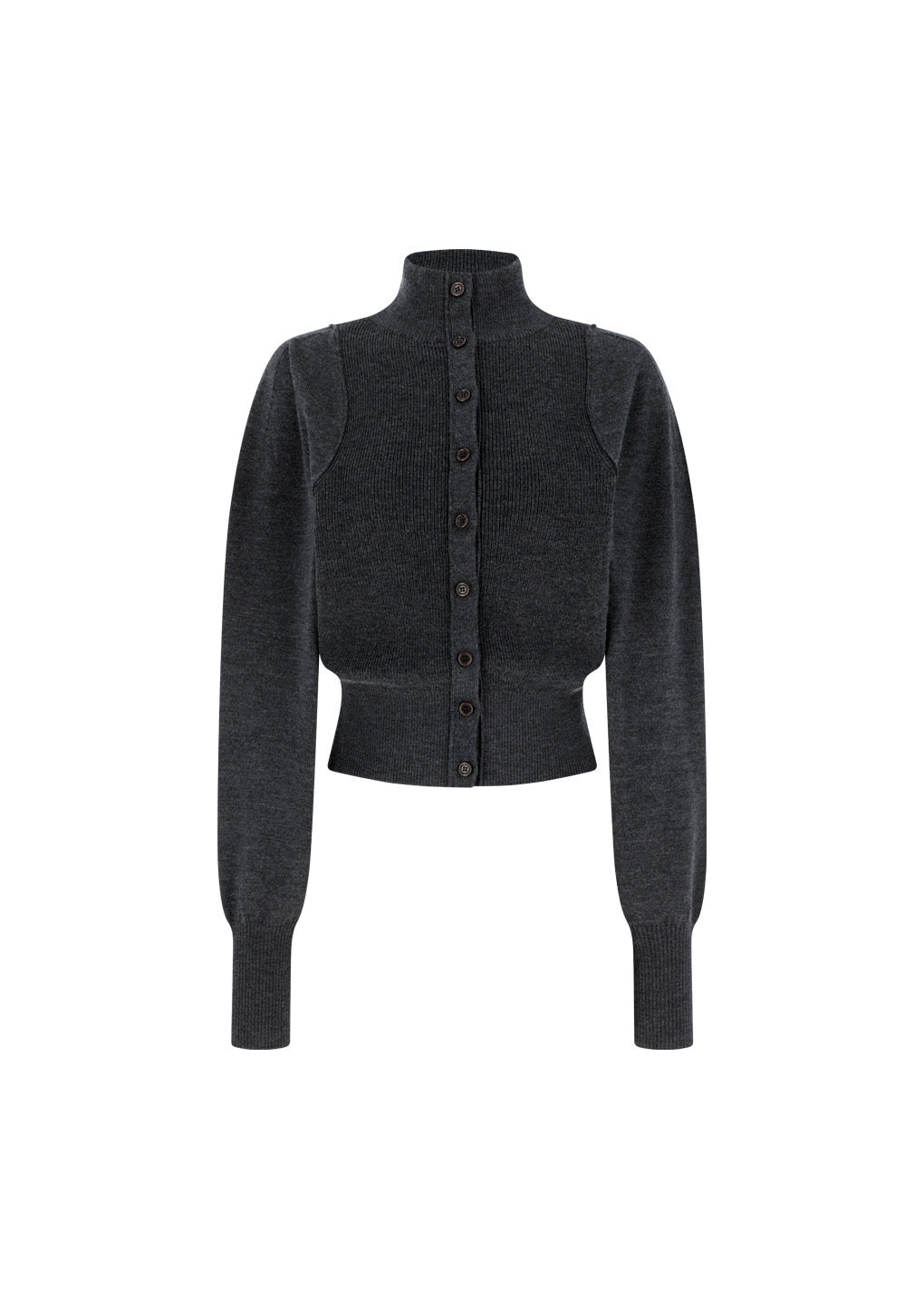 25早秋 BLOCKING BUTTON UP CARDIGAN