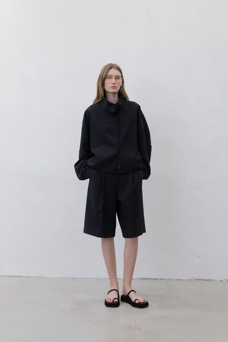 24早春 STRAIGHT BLACK SHORTS 中裤