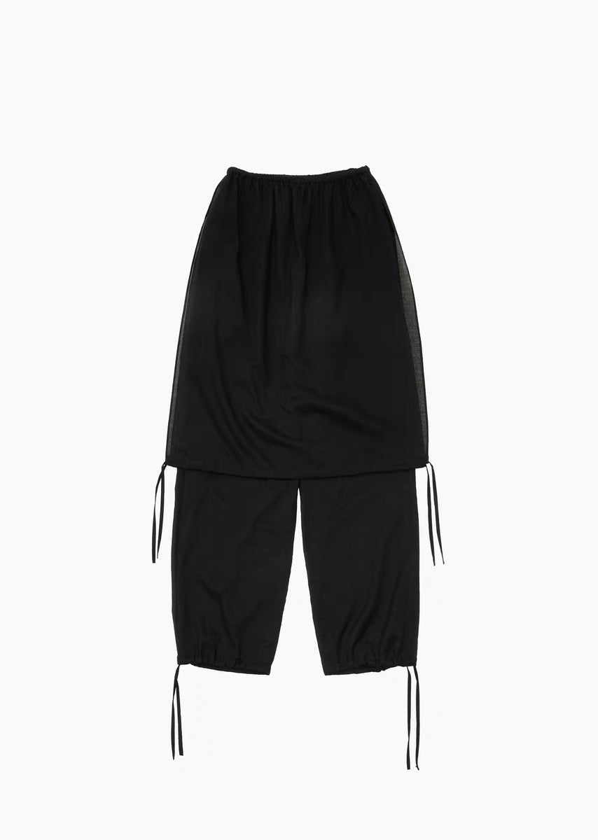 24春夏DRAWSTRING LAYERED BANDING PANTS