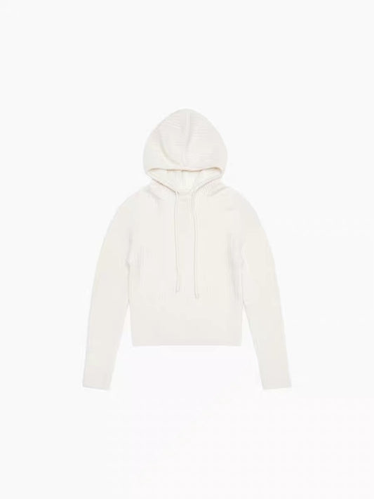 24秋冬 BOUCLE HOODED KNIT 针织帽衫