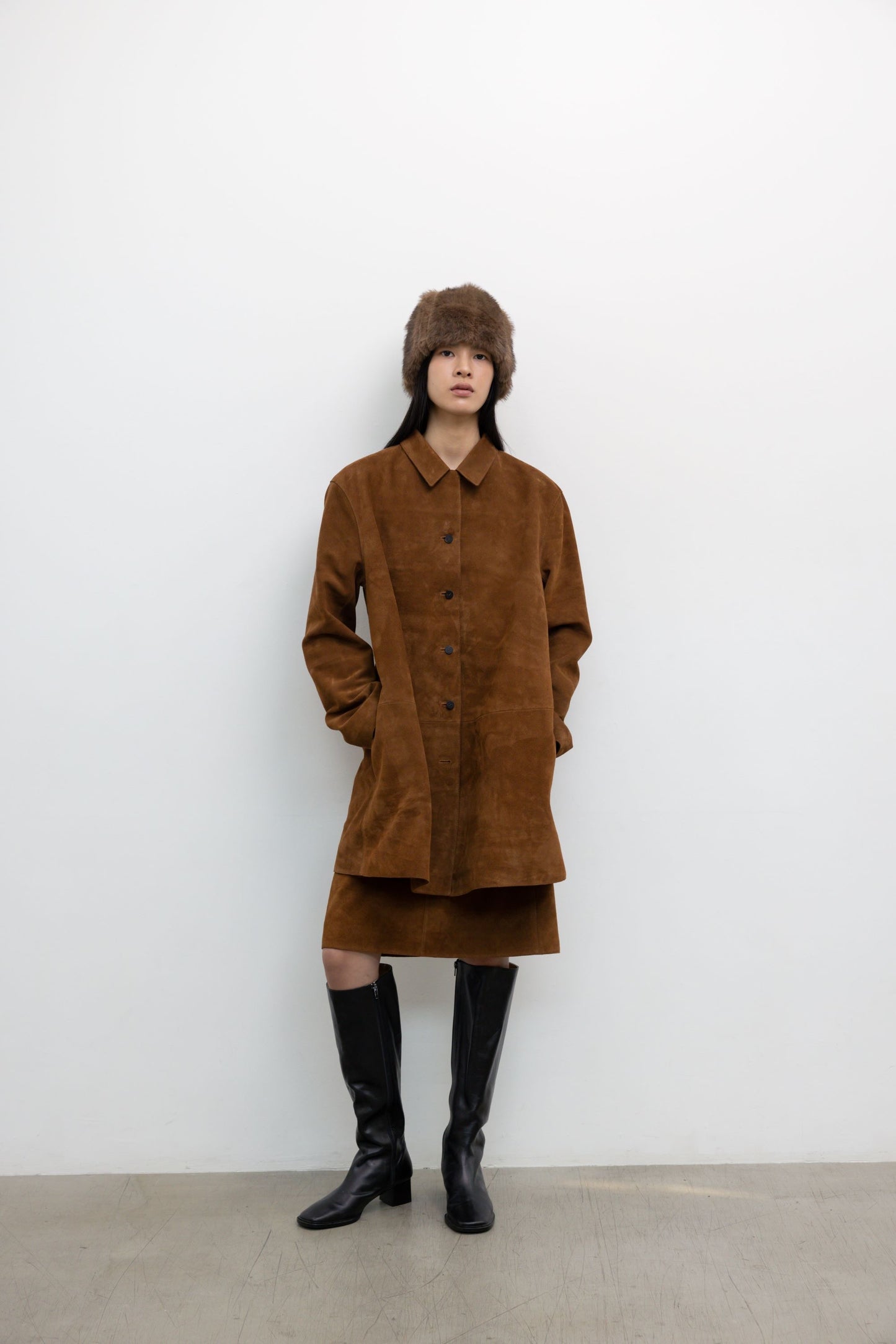 25早秋 SUEDE LONG COAT 皮衣