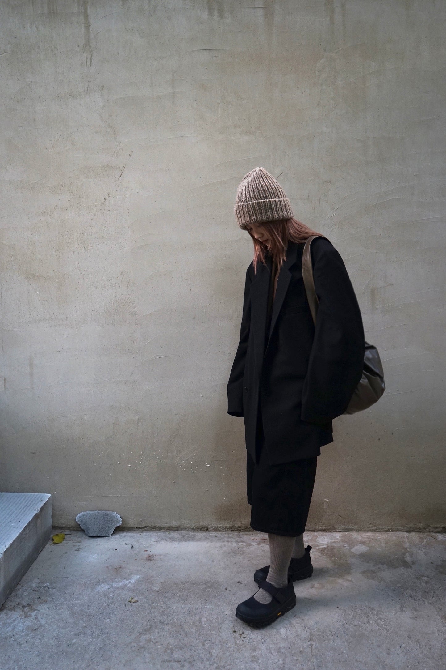 24秋冬 加厚羊毛螺纹针织帽