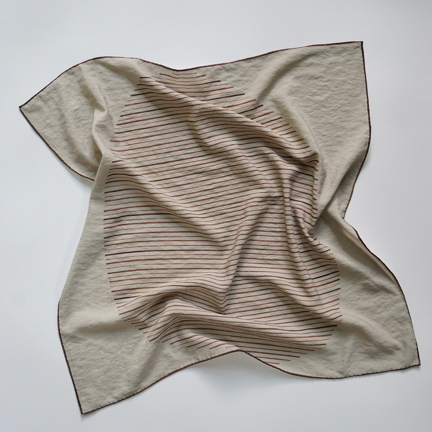 真丝不规则条纹法式包头巾方巾