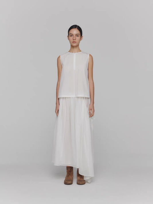 24春夏 DRAWSTRING SHEER SHIRRING SKIRT