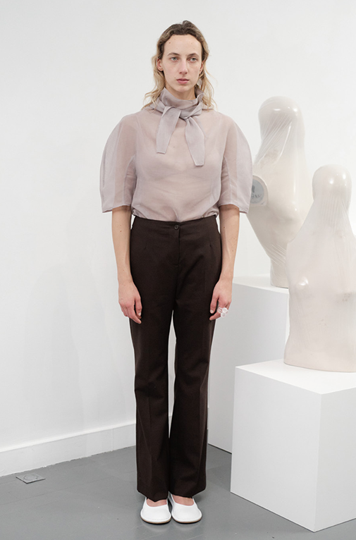 25早春 KNOTTED COLLAR TOP 立领短袖