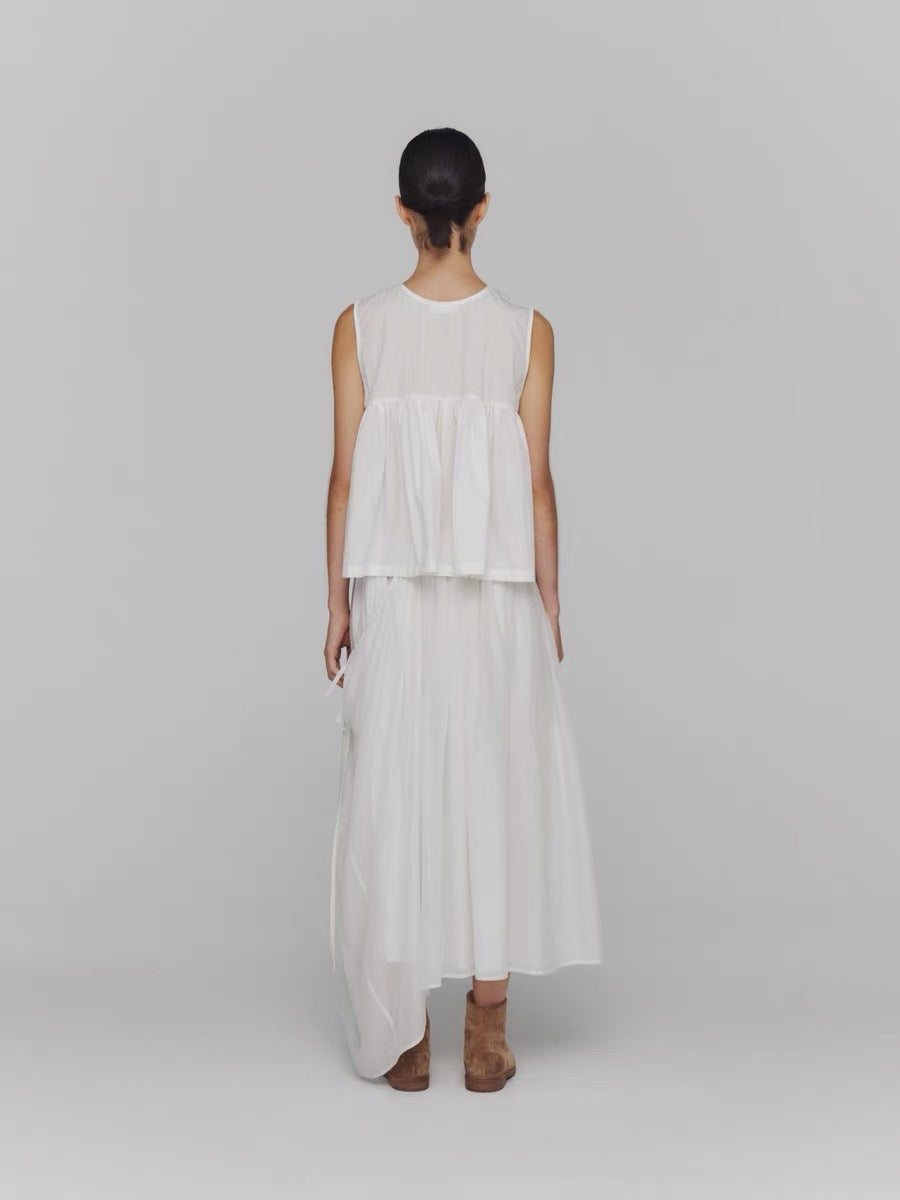 24春夏 DRAWSTRING SHEER SHIRRING SKIRT