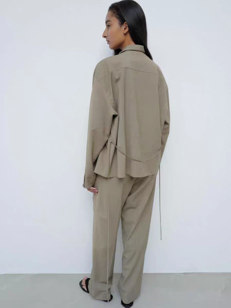 25早春 WAIST STRING TUCK 系带长裤