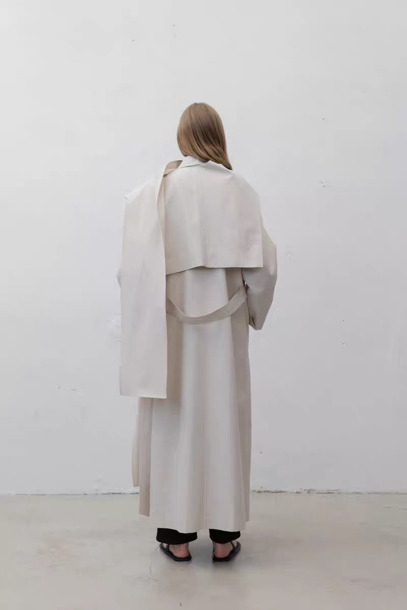 24早春MUFFLER LAYERED COAT围巾风衣