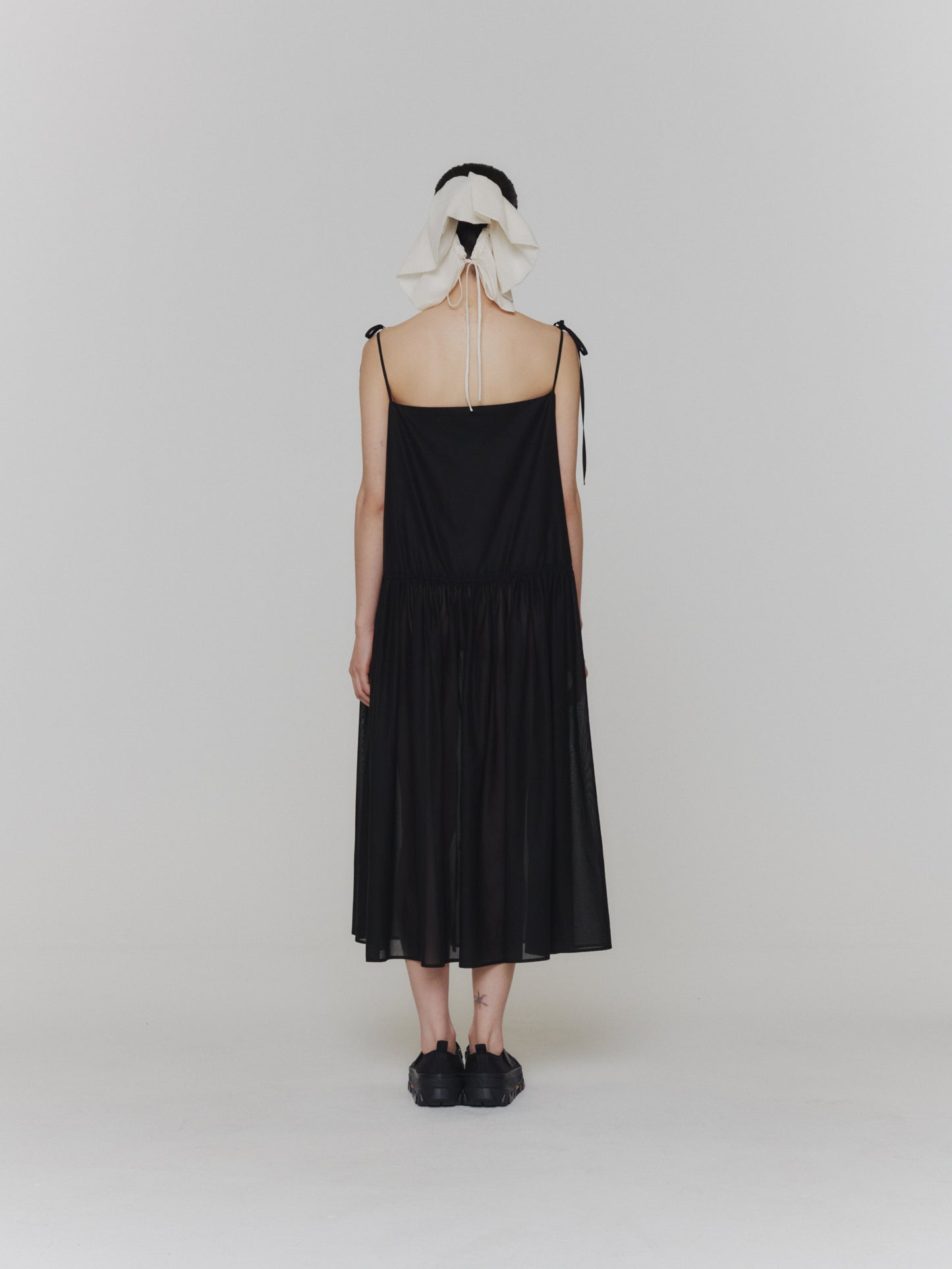 24早春 SHEER SHIRRING LONG DRESS吊带裙