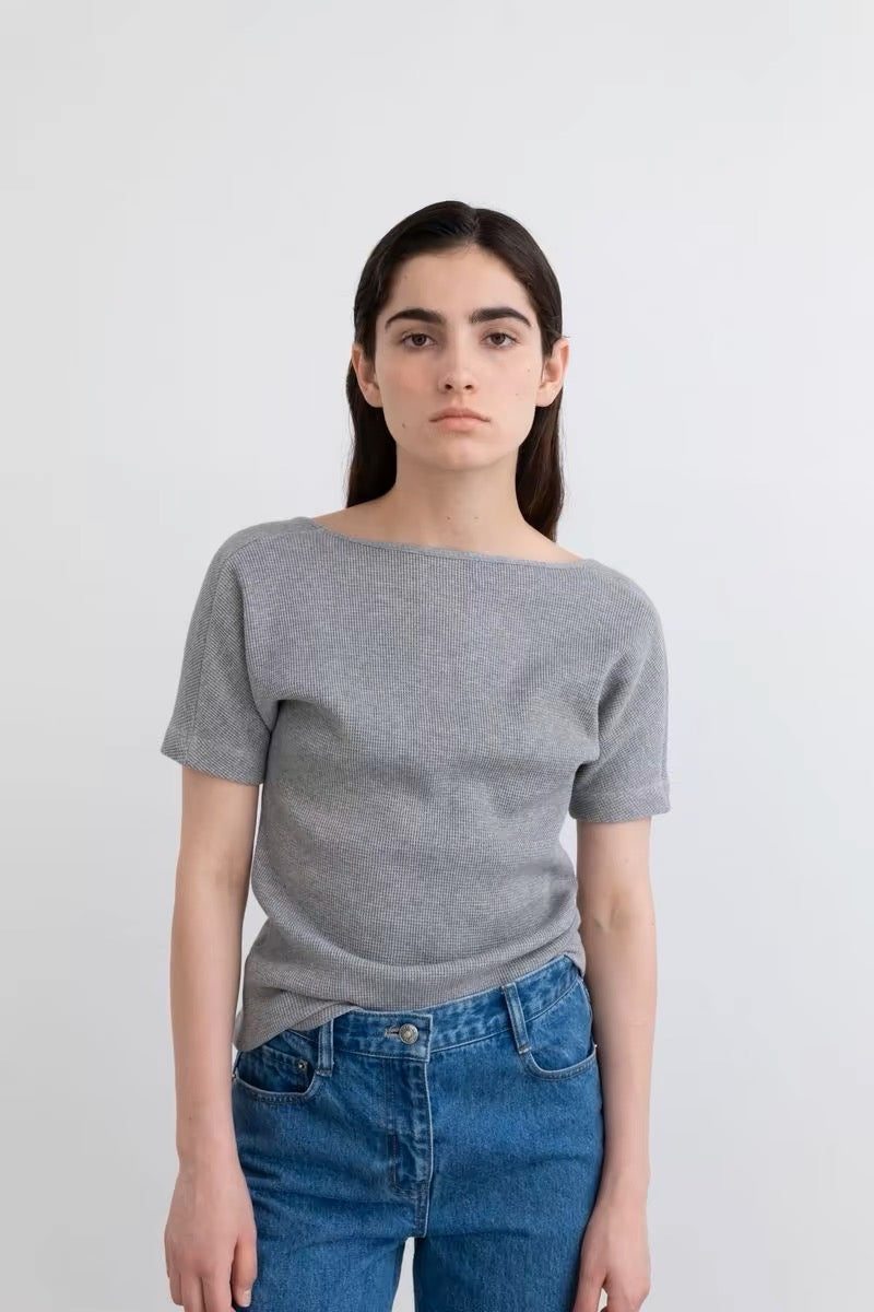 24早春 BACK SCOOP NECK T SHIRT