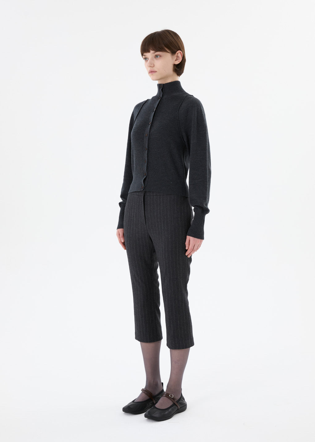 25早秋 BLOCKING BUTTON UP CARDIGAN