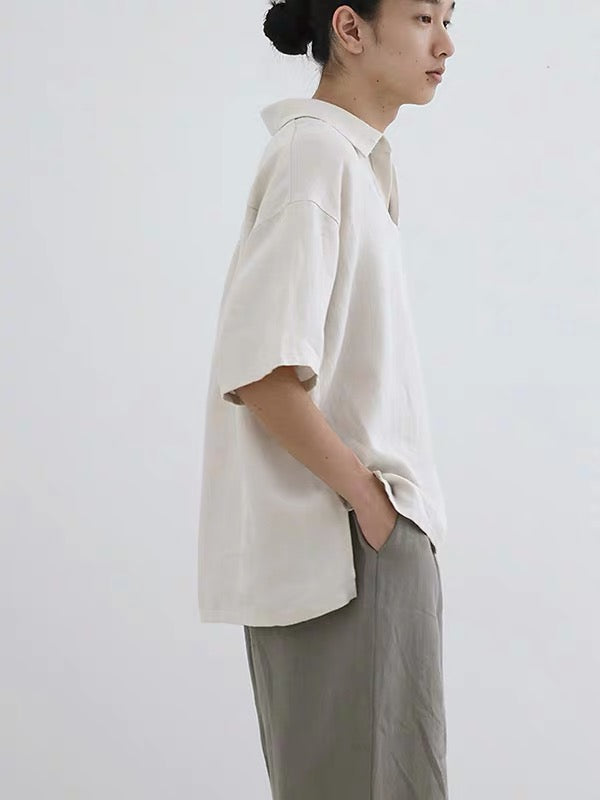 26春夏 linen polo shirt